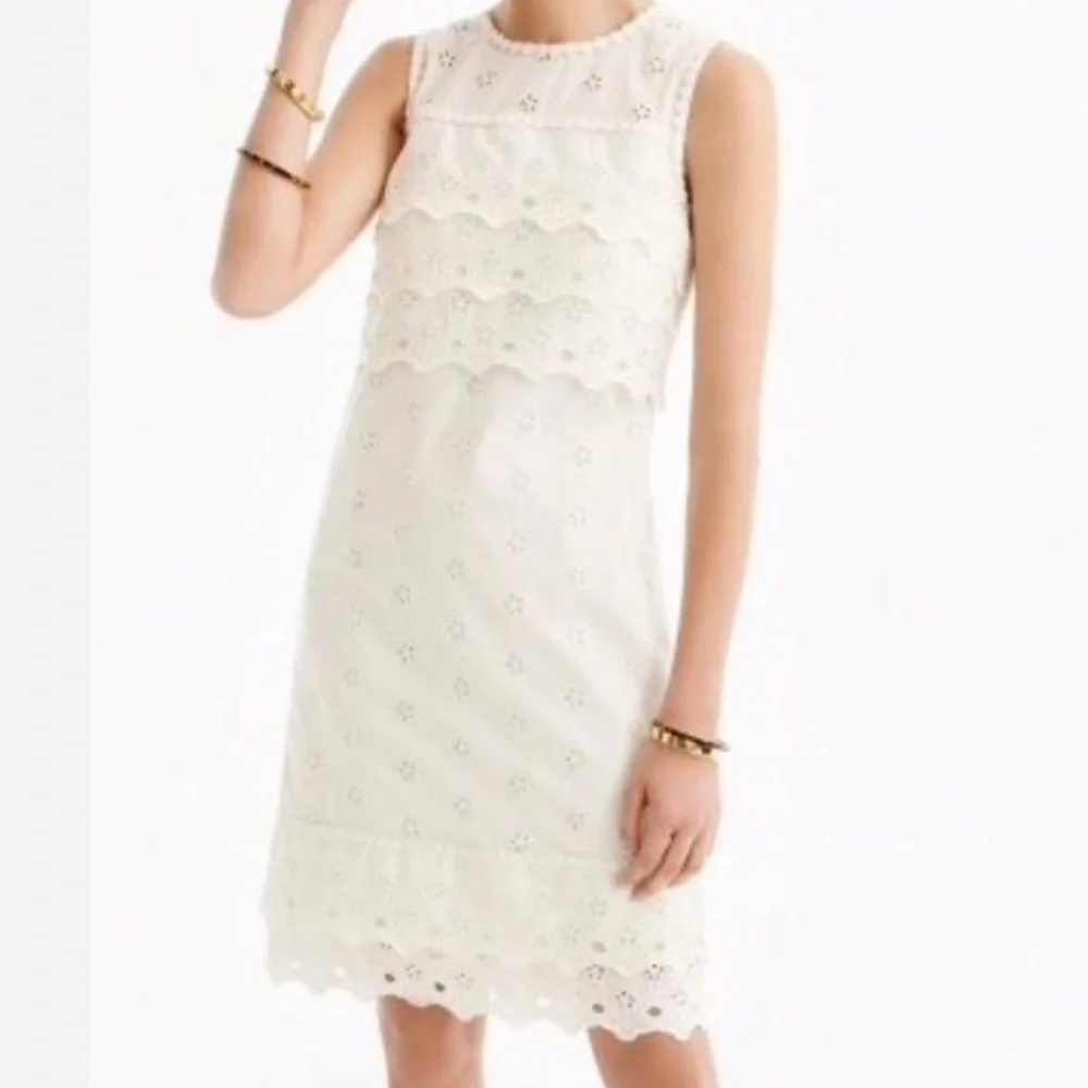 J. Crew Cream Eyelet Dress